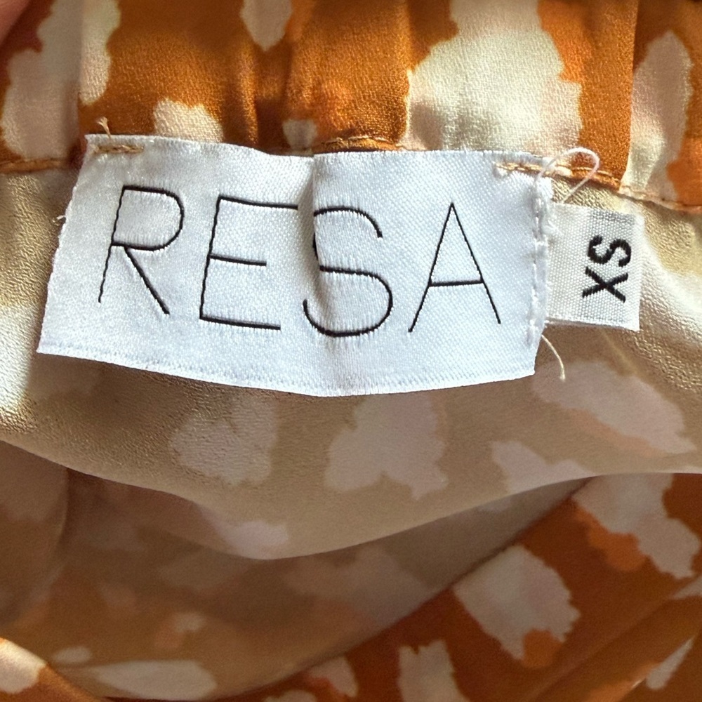 RESA Orange and Cream Patterned Midi Skirt - Size XS - Picture 5 of 6